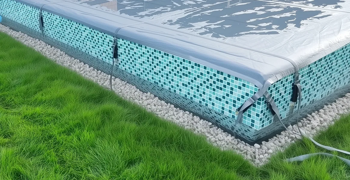 Покрывало для бассейна под снегом — защита зимой в Муроме